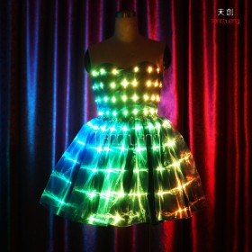 Full color led star dress for girl dance